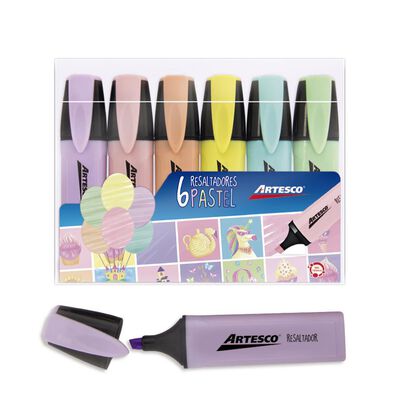 Resaltador Artesco Pastel X 6 Und