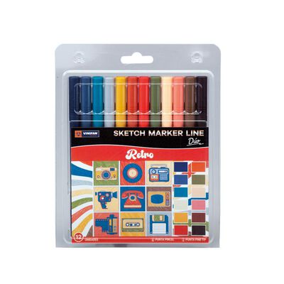 Plum&oacute;n Vinifan Sketch Marker Line Retro X 12 Und