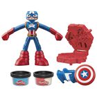 Set De Plastilinas Play Doh Marvel Capit&aacute;n Am&eacute;rica Escudo Sello