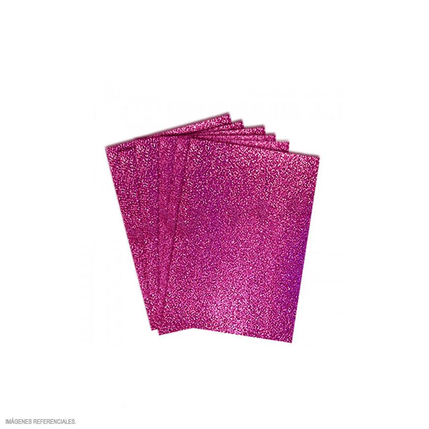 Papel Escarchado A4 280 G Fucsia Paquete X 6 Und image number null