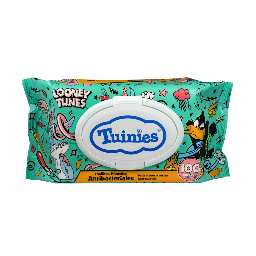 Toallitas H&uacute;medas Tuinies Con Tapa Bugs Bunny Y Pato Lucas X 100 Und image number null