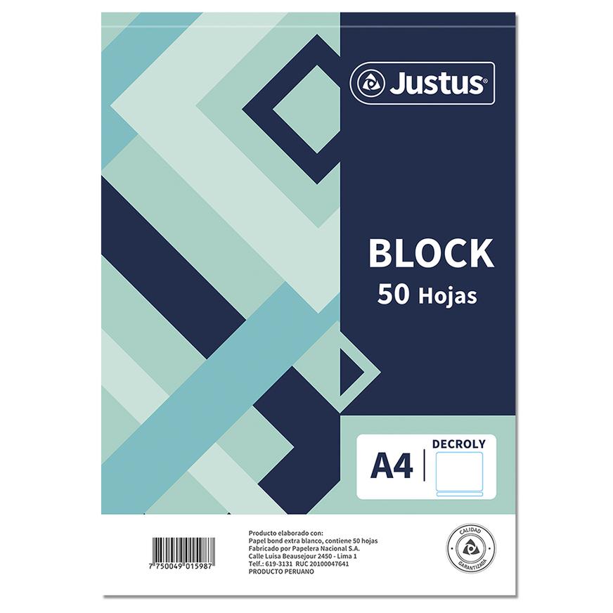 Block Decroly Justus A4 5 Perforaciones 50 Hojas image number null