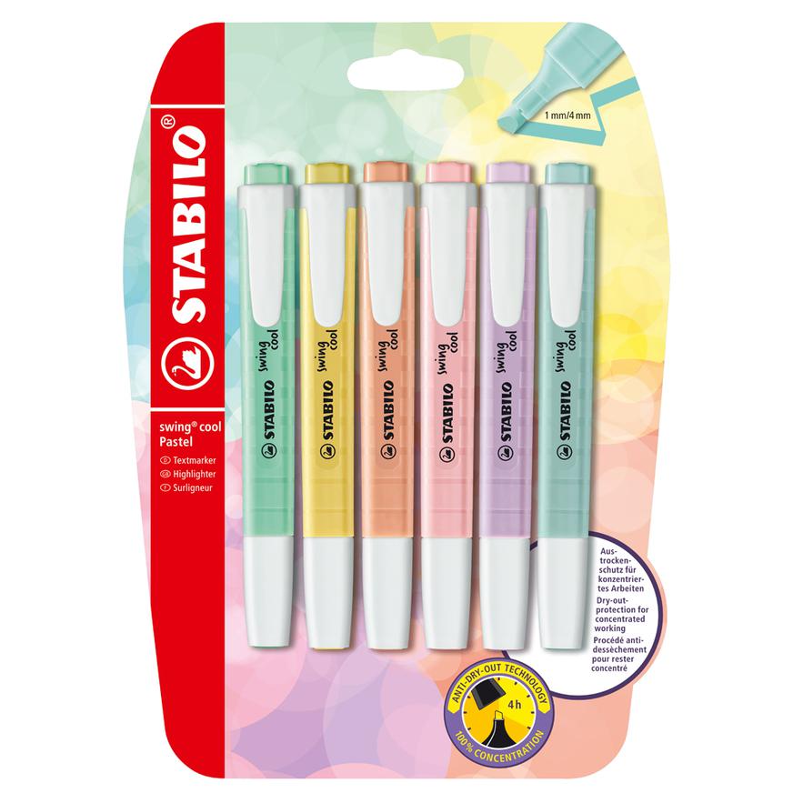 Plum&oacute;n Resaltador Stabilo Swing Pastel X 6 Und image number null
