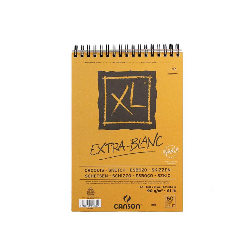 Block Xl Canson A5 Espiral Croquis Extra Blanco 90 Gr 60 Hojas image number null